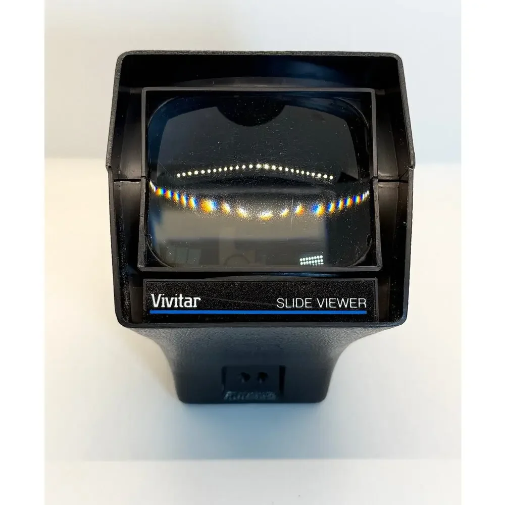 VTG Vivitar Slide Viewer Lighted 35mm Film Viewer 2x Magnifier w Box Retro Photo